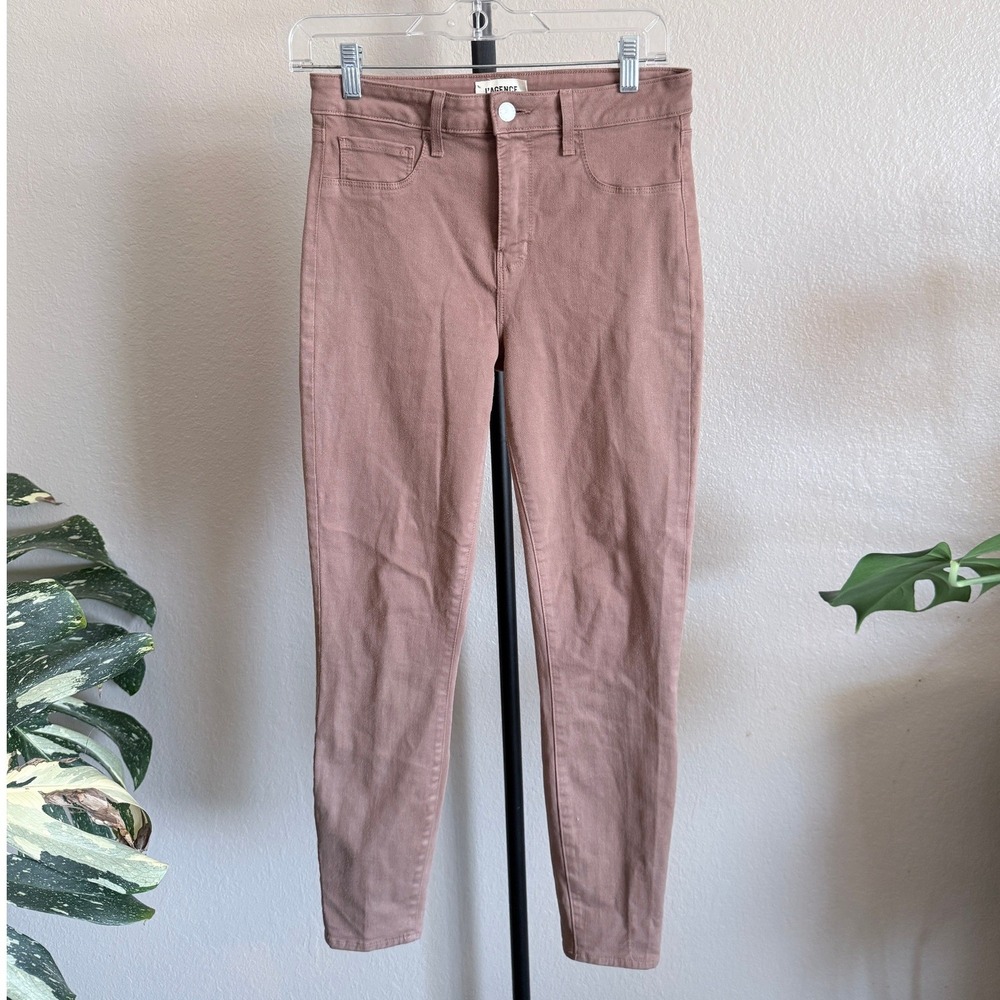 L'AGENCE Margot High Rise Skinny Jeans Dusty Rose Mauve Size 28 Made in USA - Picture 1 of 7